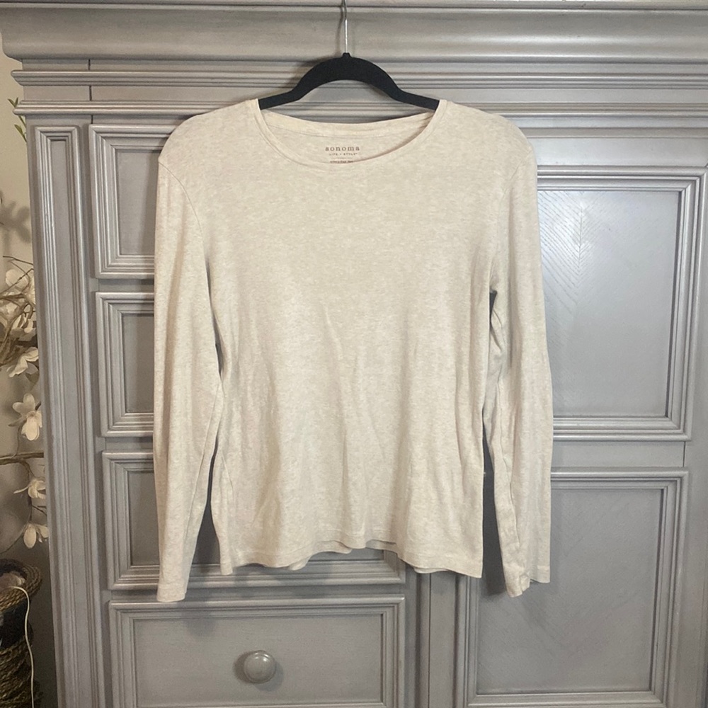 Cream Long Sleeved Tee
